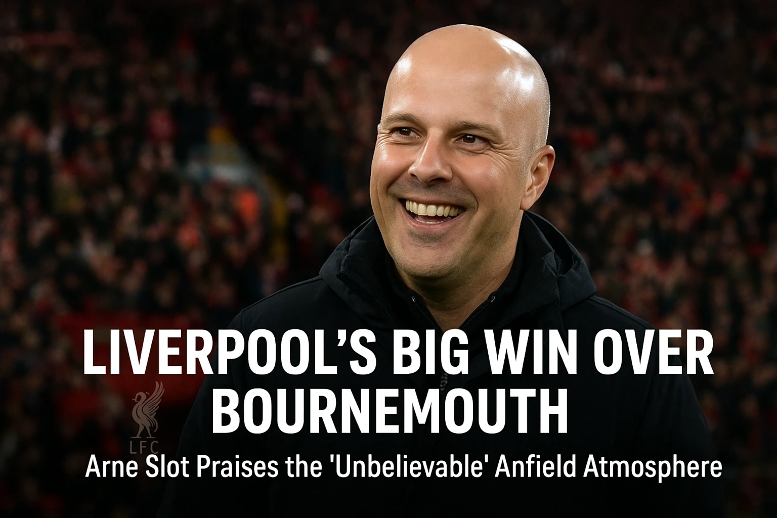 Liverpool Big Win Over Bournemouth: Arne Slot Praises the “Unbelievable” Anfield Atmosphere